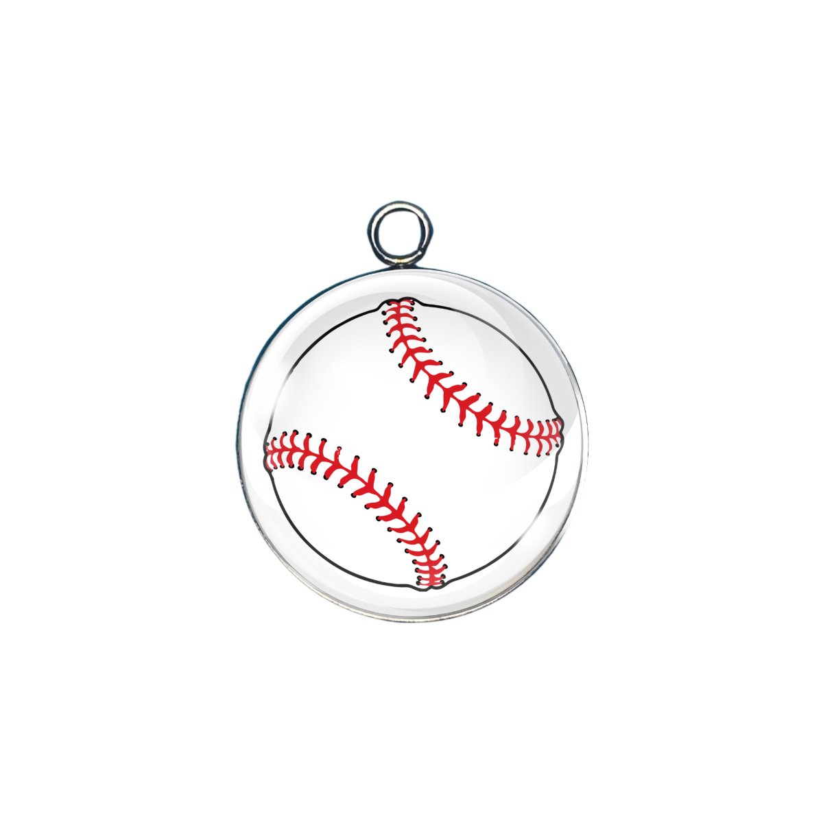 baseball glass cabochon charm