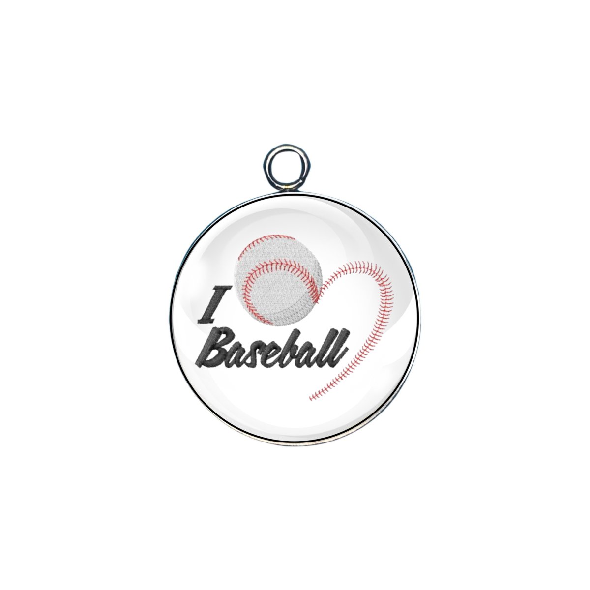 baseball glass cabochon charm