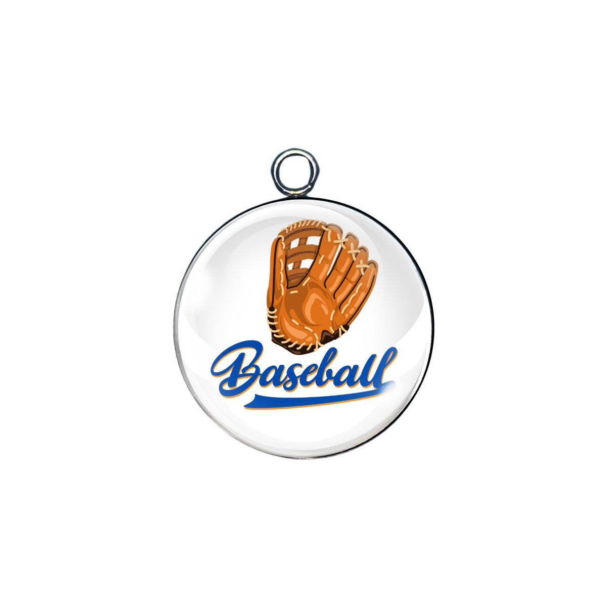 baseball glass cabochon charm