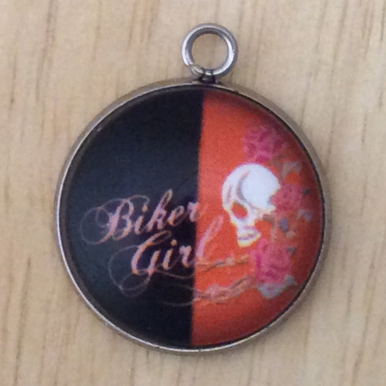 Biker Girl Glass Cabochon Charms - ILikeWorms