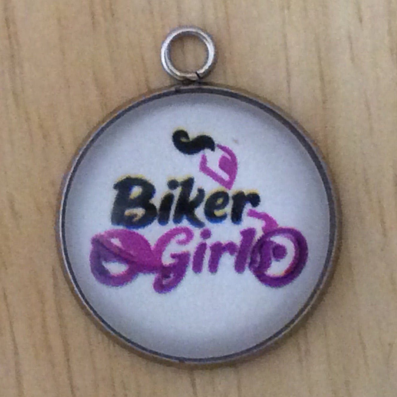 Biker Girl Glass Cabochon Charms - ILikeWorms