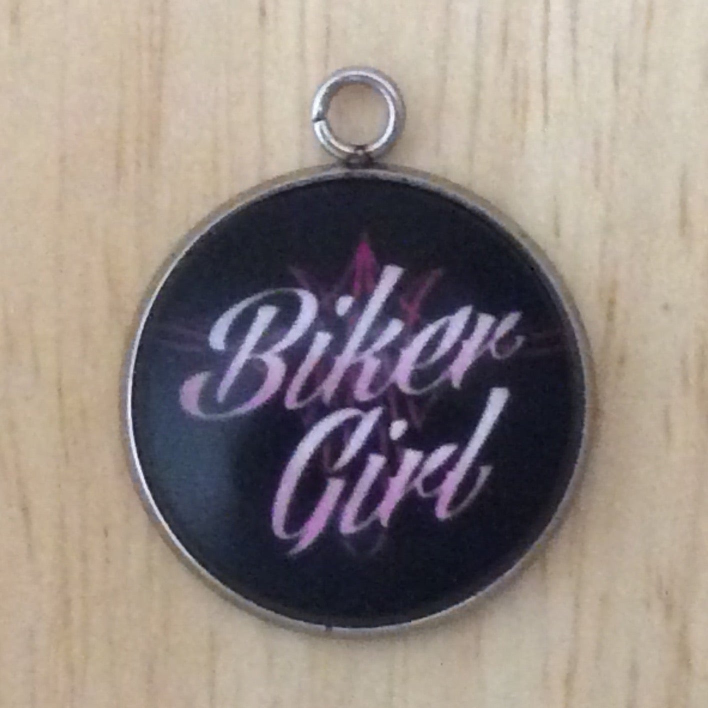 Biker Girl Glass Cabochon Charms - ILikeWorms