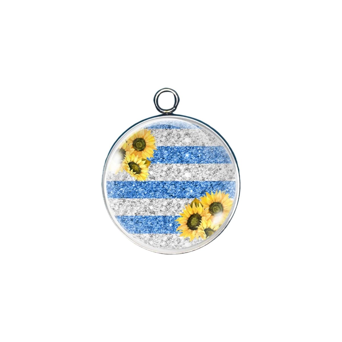 Bohemian design glass cabochon charm