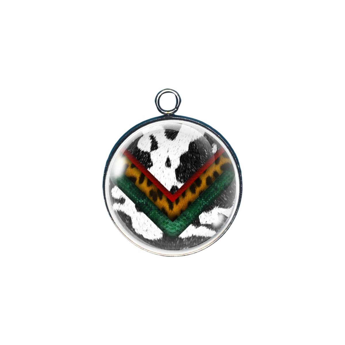 Bohemian design glass cabochon charm