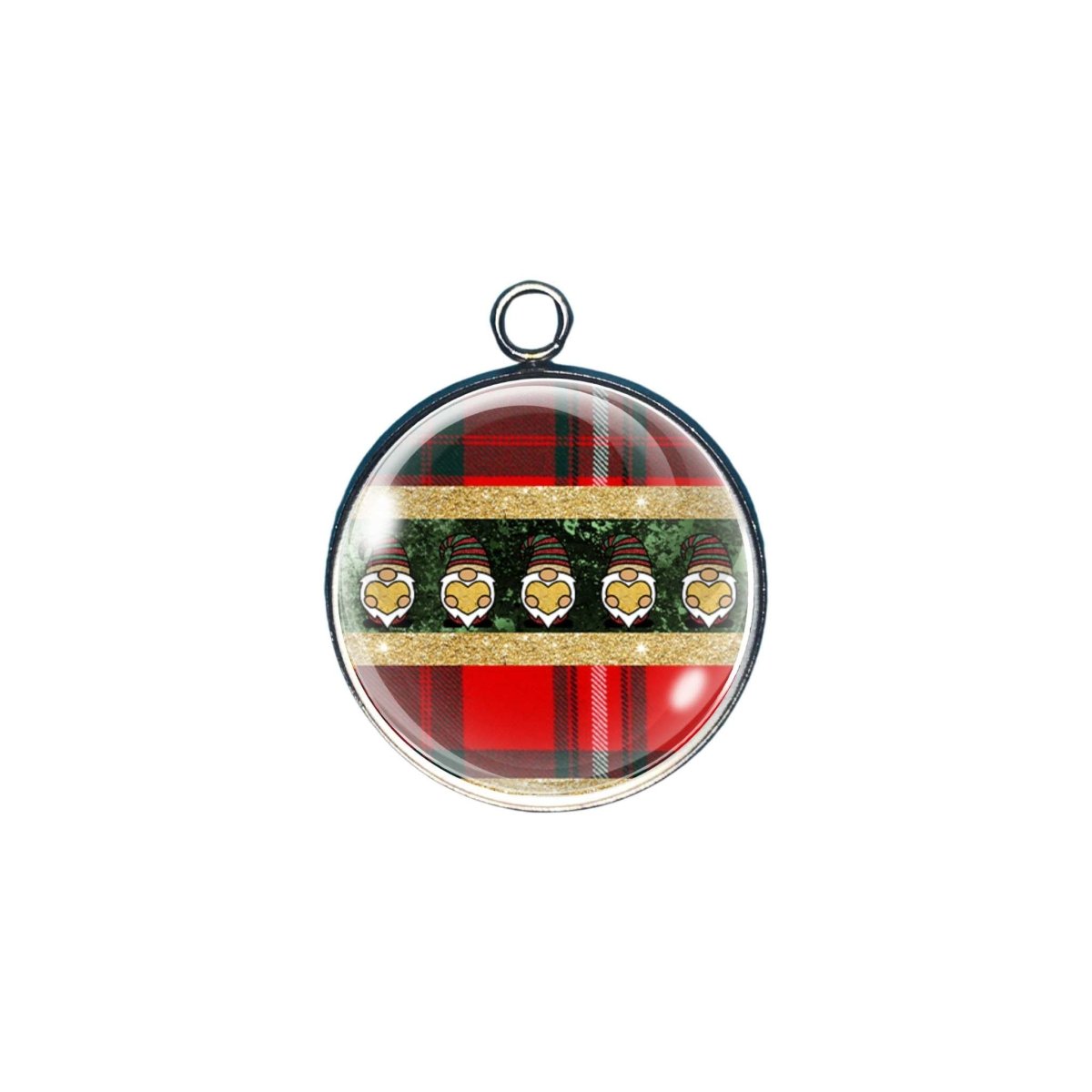 Bohemian design glass cabochon charm