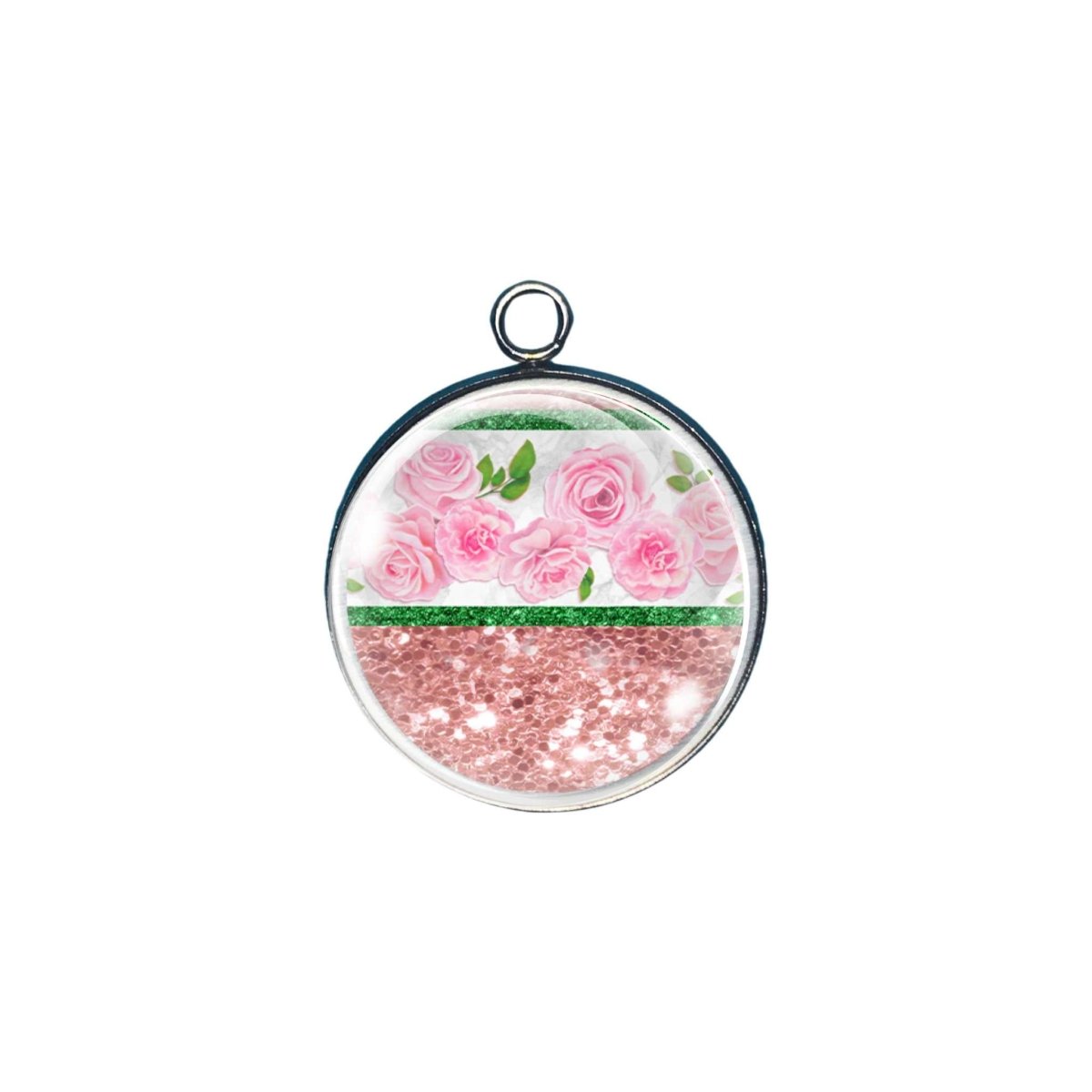 Bohemian design glass cabochon charm