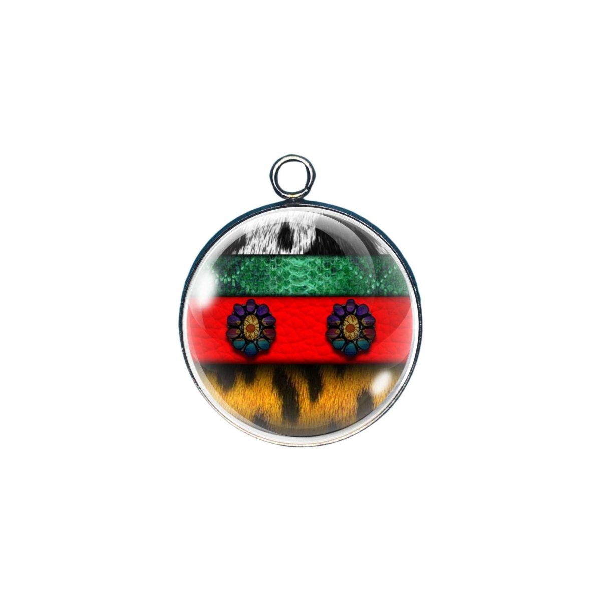 Bohemian design glass cabochon charm