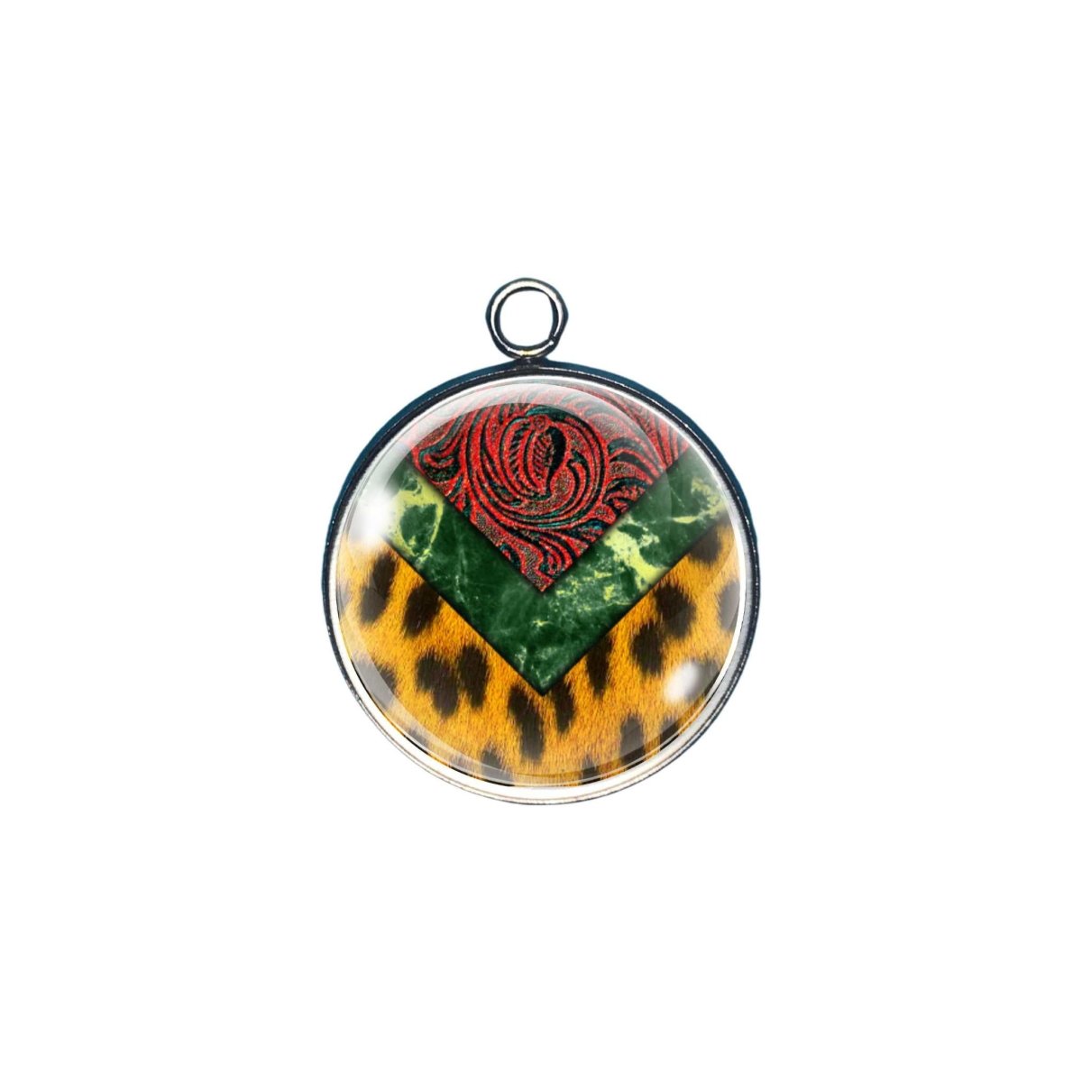 Bohemian design glass cabochon charm