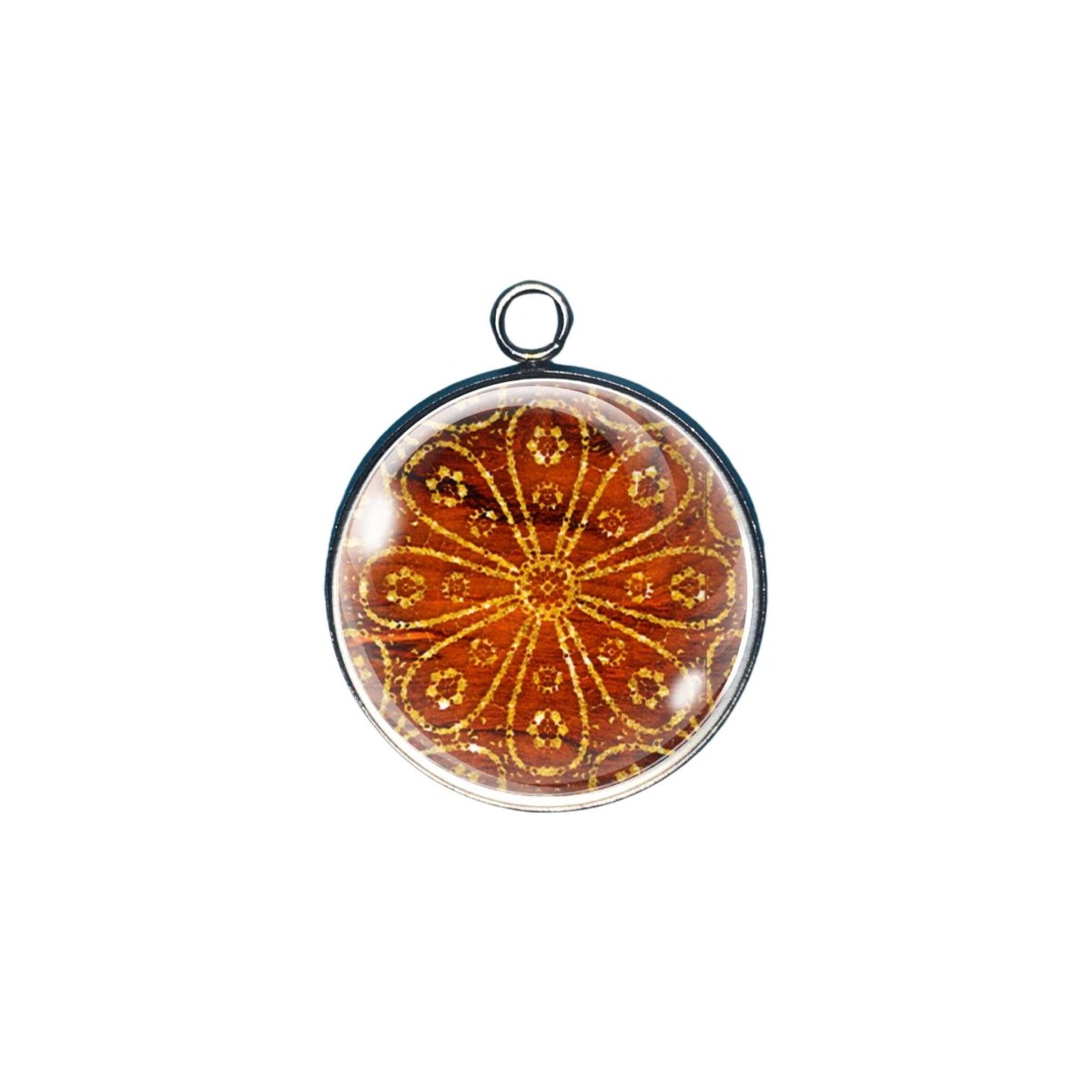 Bohemian design glass cabochon charm