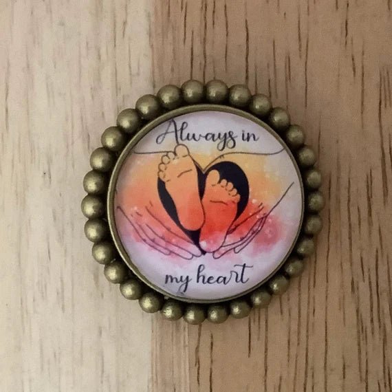 Bronze 25MM Custom Photo Lapel Pin, Lapel Pin with 25MM Glass Cabochon Charm, Custom Gift Pin, Memorial Pin - ILikeWorms