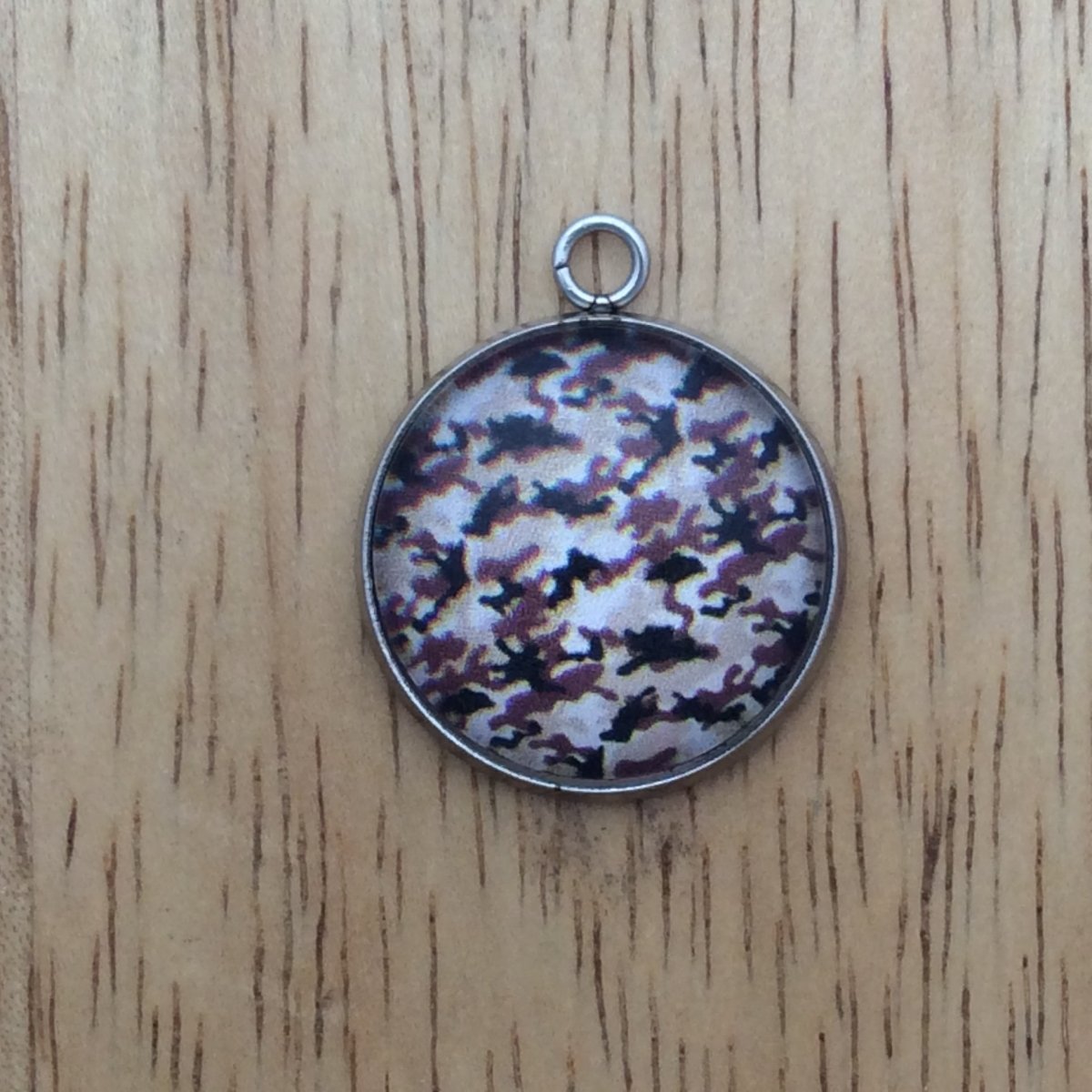  camouflage glass cabochon charm