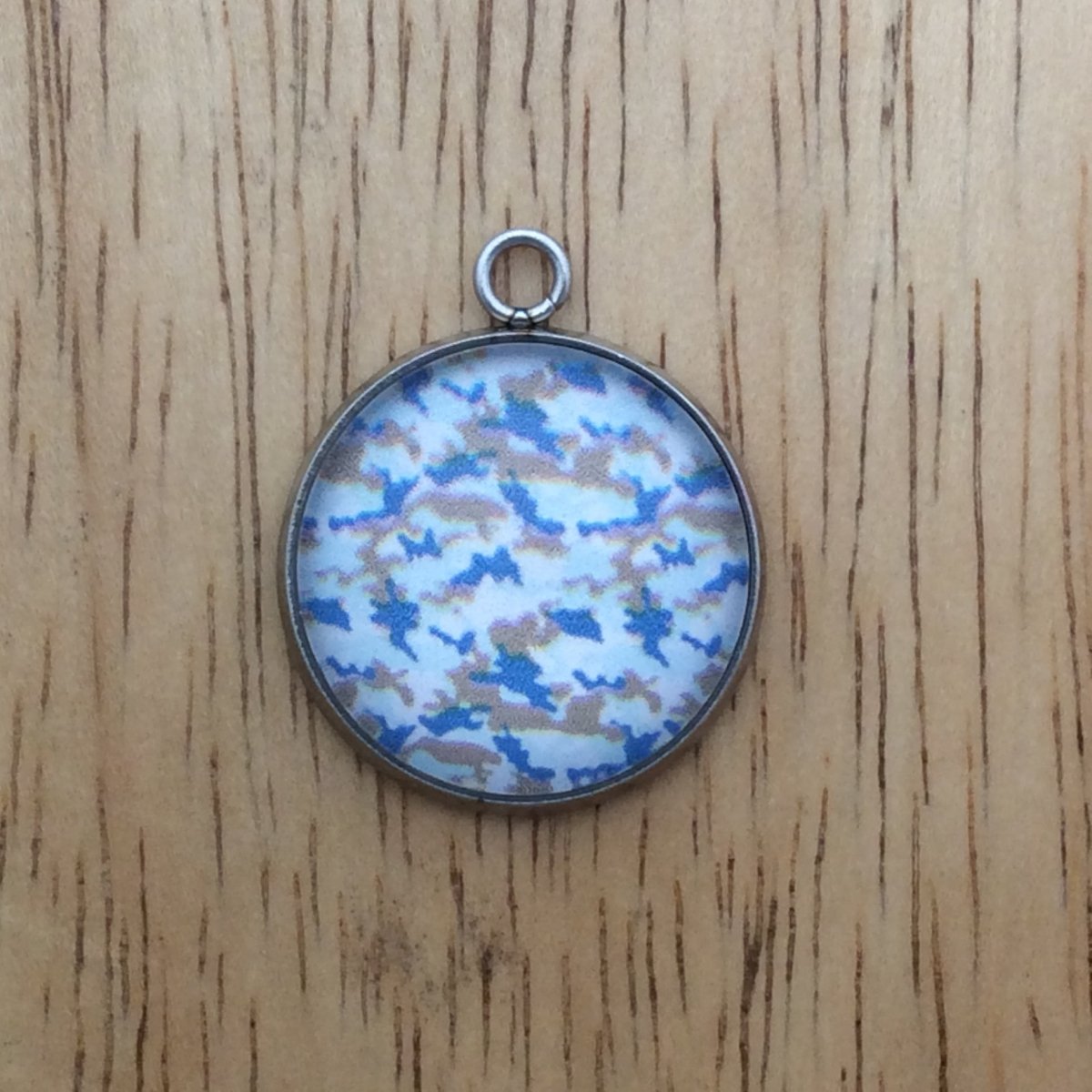  camouflage glass cabochon charm