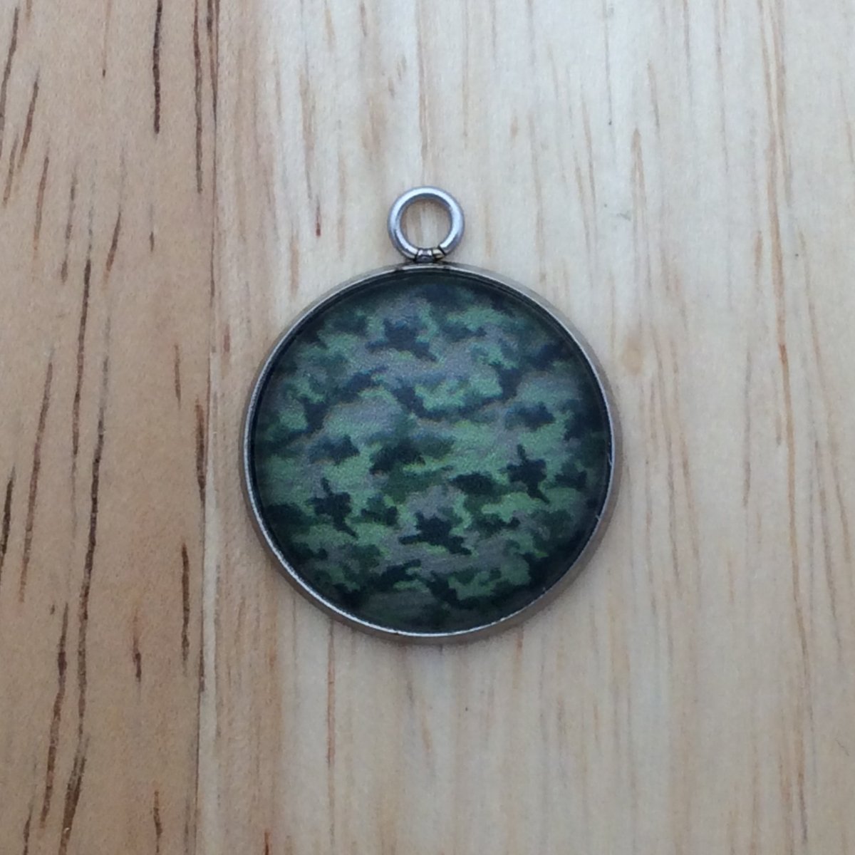  camouflage glass cabochon charm