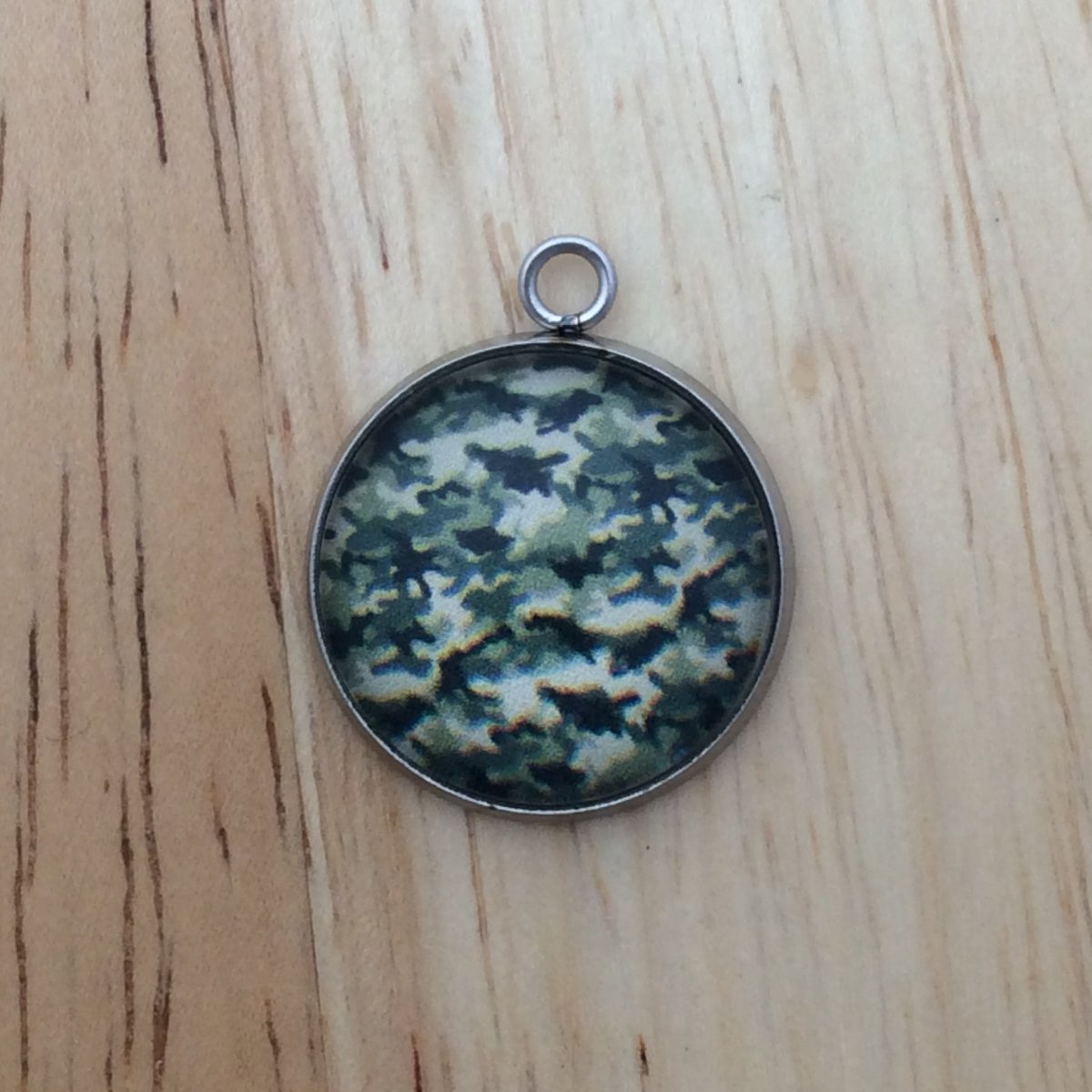  camouflage glass cabochon charm