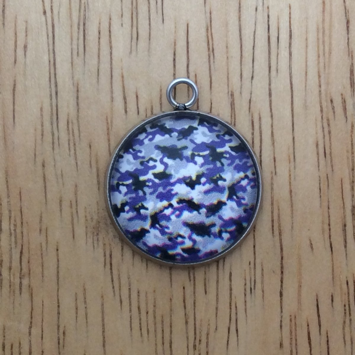  camouflage glass cabochon charm