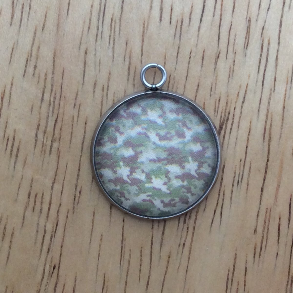  camouflage glass cabochon charm