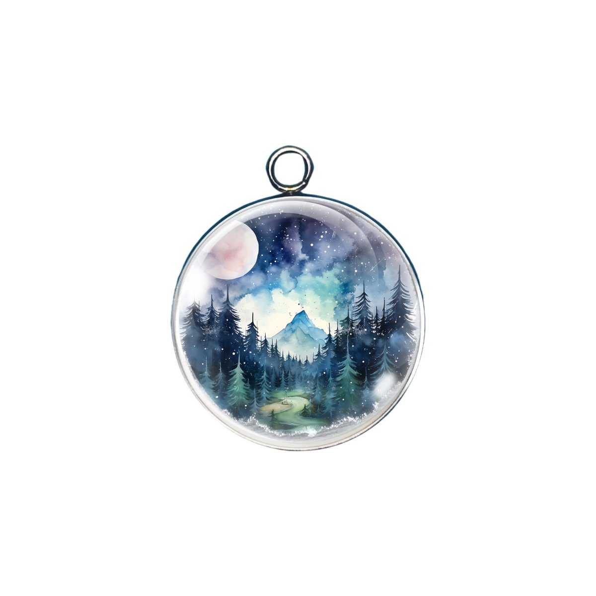 campsite glass cabochon charm