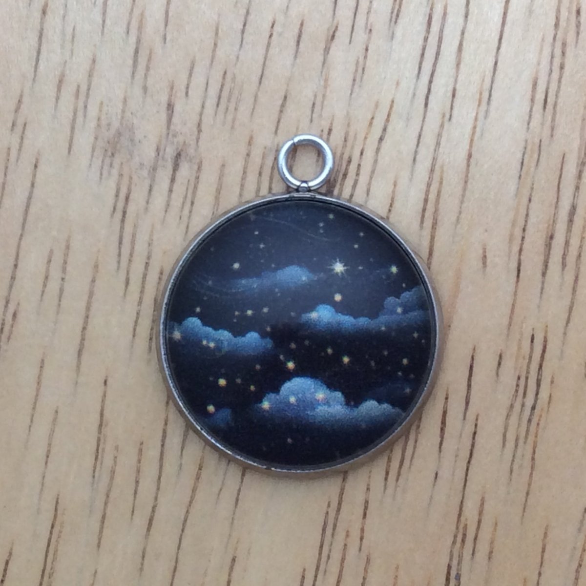 celestial star glass cabochon charm