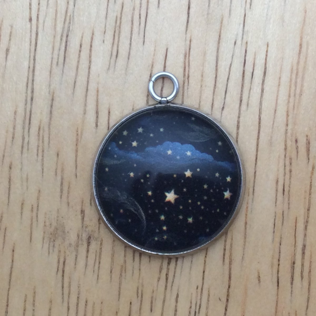 celestial star glass cabochon charm