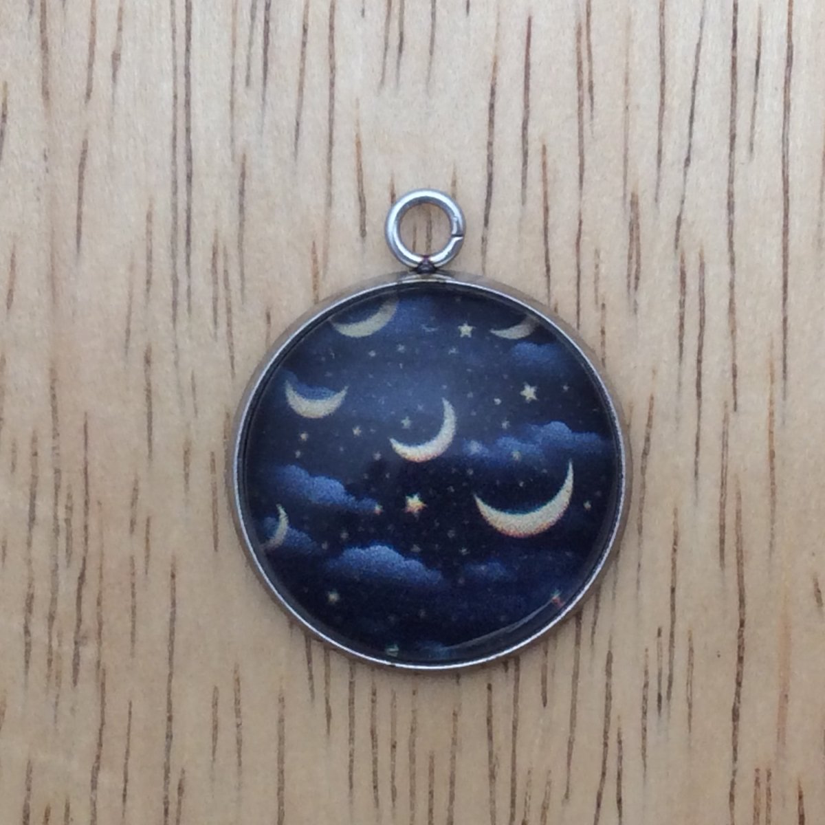 celestial star glass cabochon charm