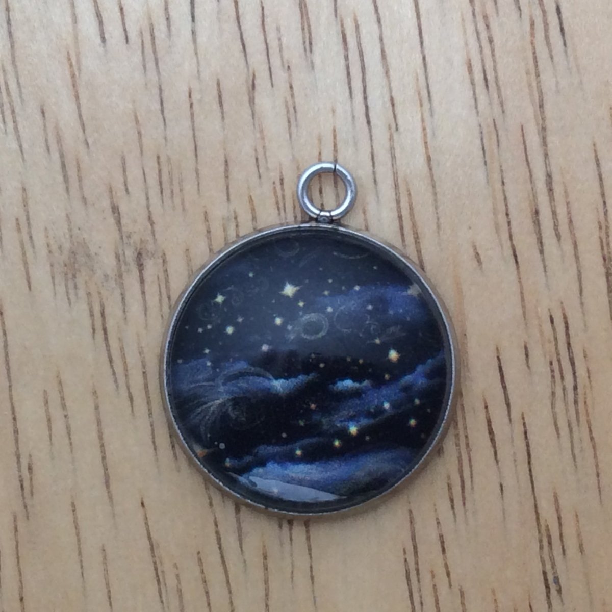 celestial star glass cabochon charm