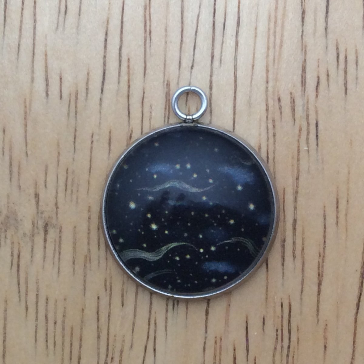 celestial star glass cabochon charm