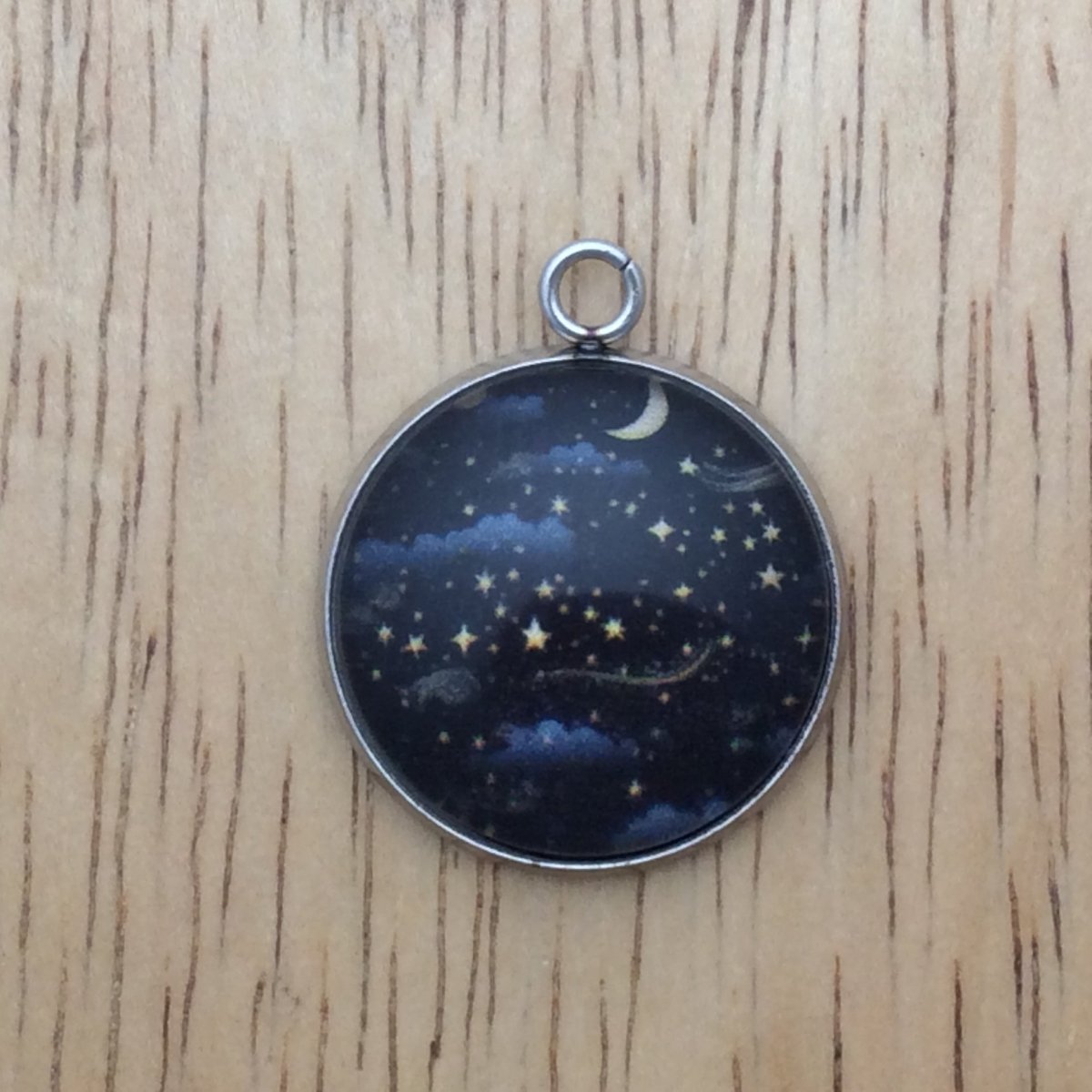 celestial star glass cabochon charm