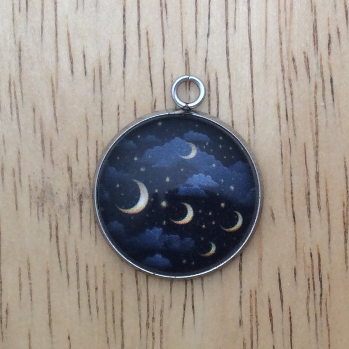 celestial star glass cabochon charm