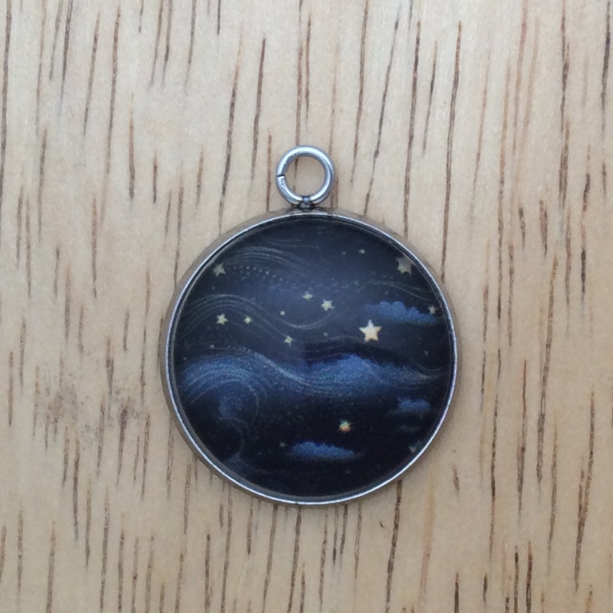 celestial star glass cabochon charm