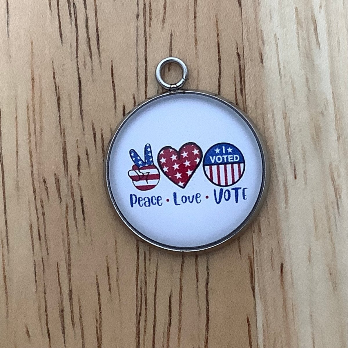 Peace Love  Vote Charm