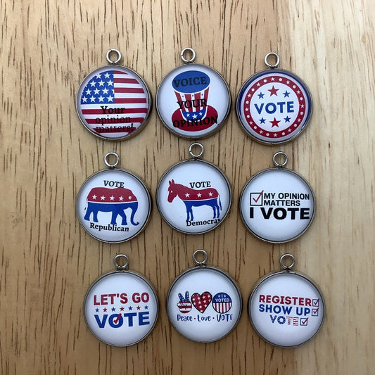 Set of 9 charms for voting rights 