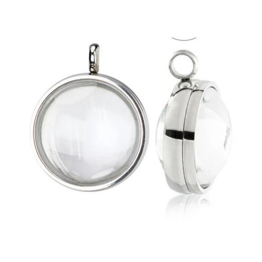 Curved Glass Locket, Living Memory Floating Locket, Snap Close Locket 17mm and 23mm - ILikeWorms