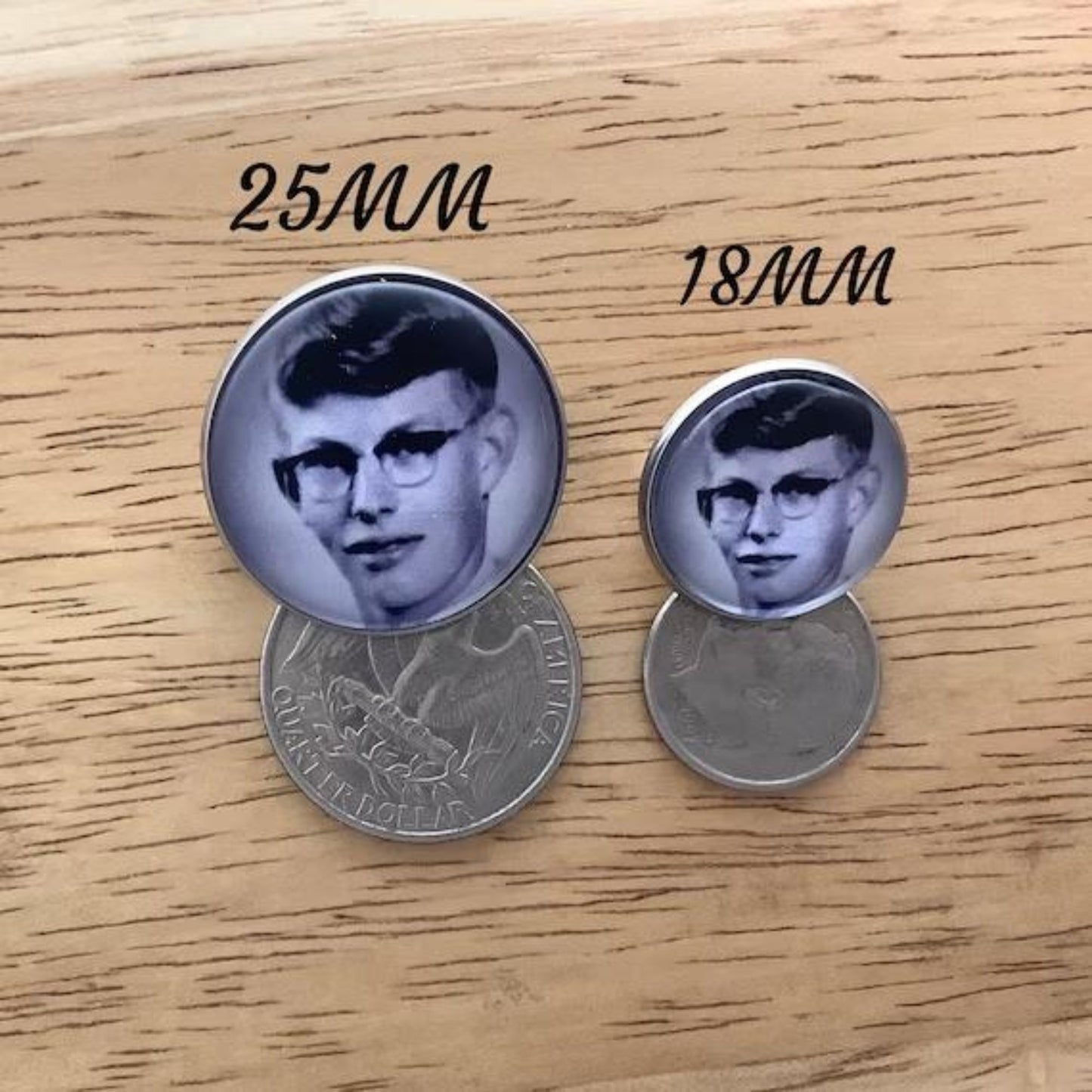 Custom Photo Lapel Pin, 18MM or 25MM Lapel Pin, Personalized Lapel Pin, Memorial Lapel Pin - ILikeWorms