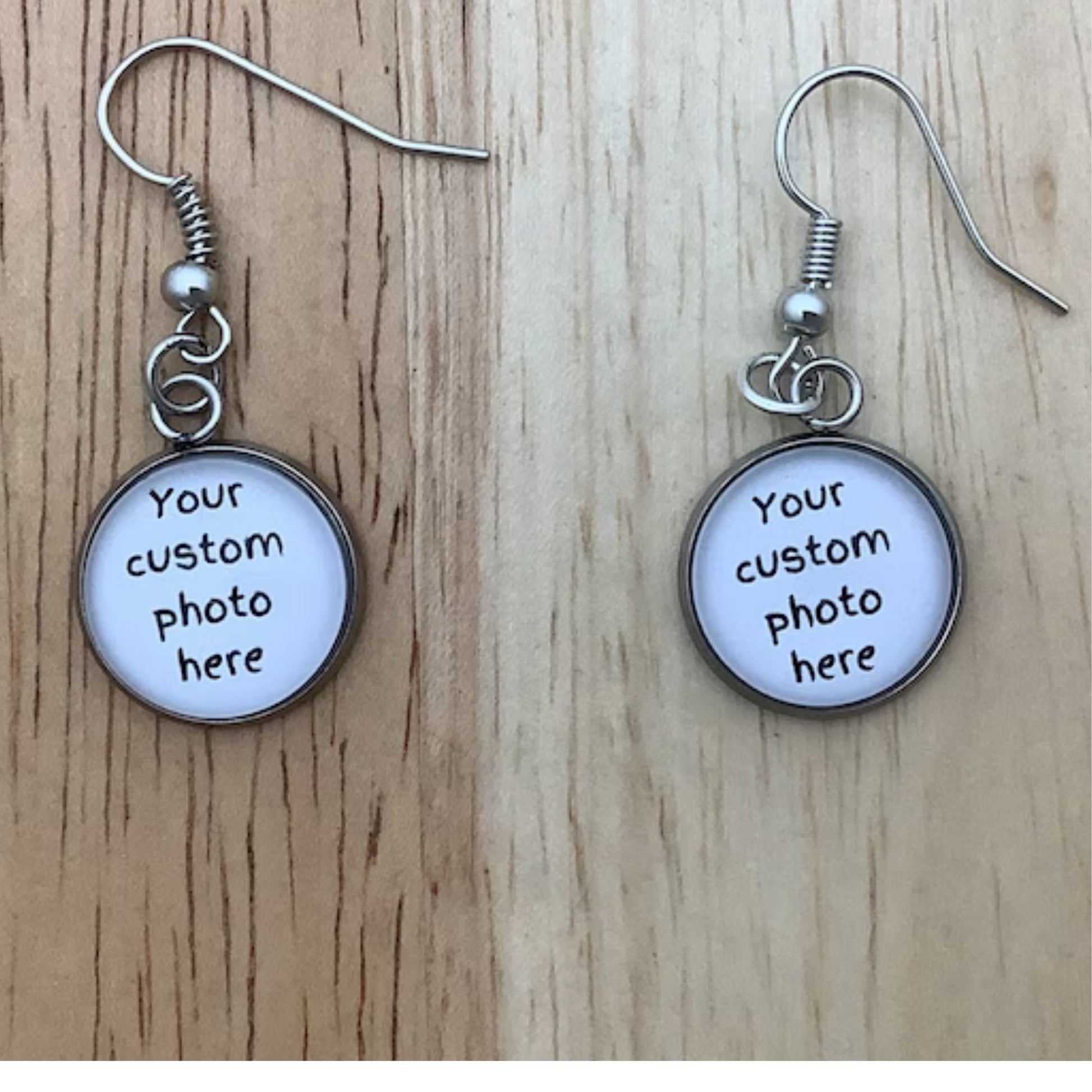 Custom Photo Necklace and Earring Gift Set - ILikeWorms