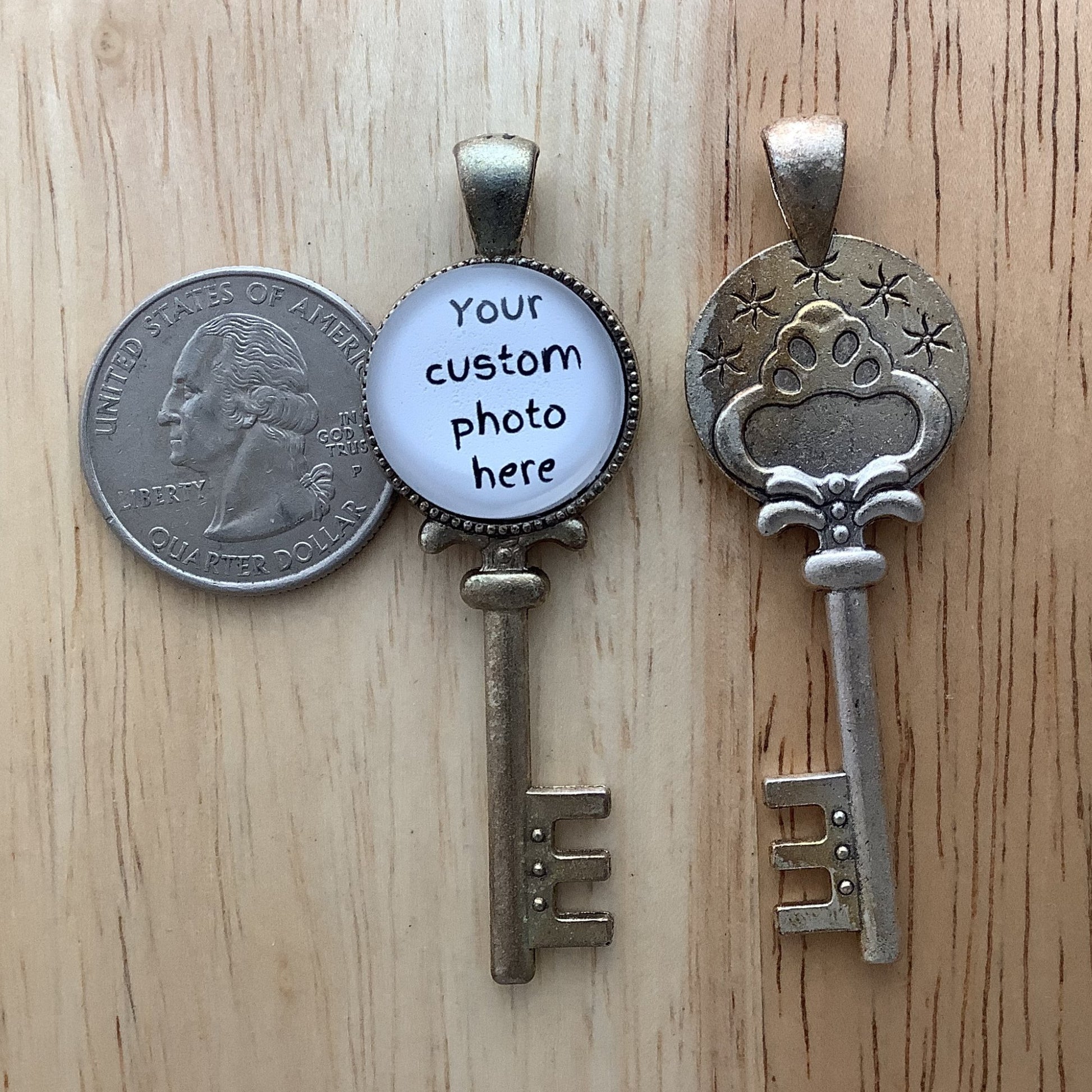 Custom Photo Skeleton Key Pendant - ILikeWorms