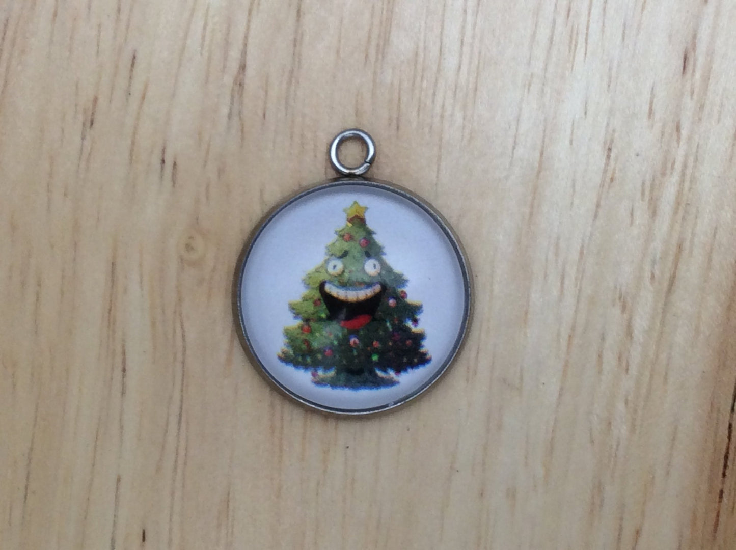 Cute Christmas Tree Photo Glass Cabochon Charms - ILikeWorms