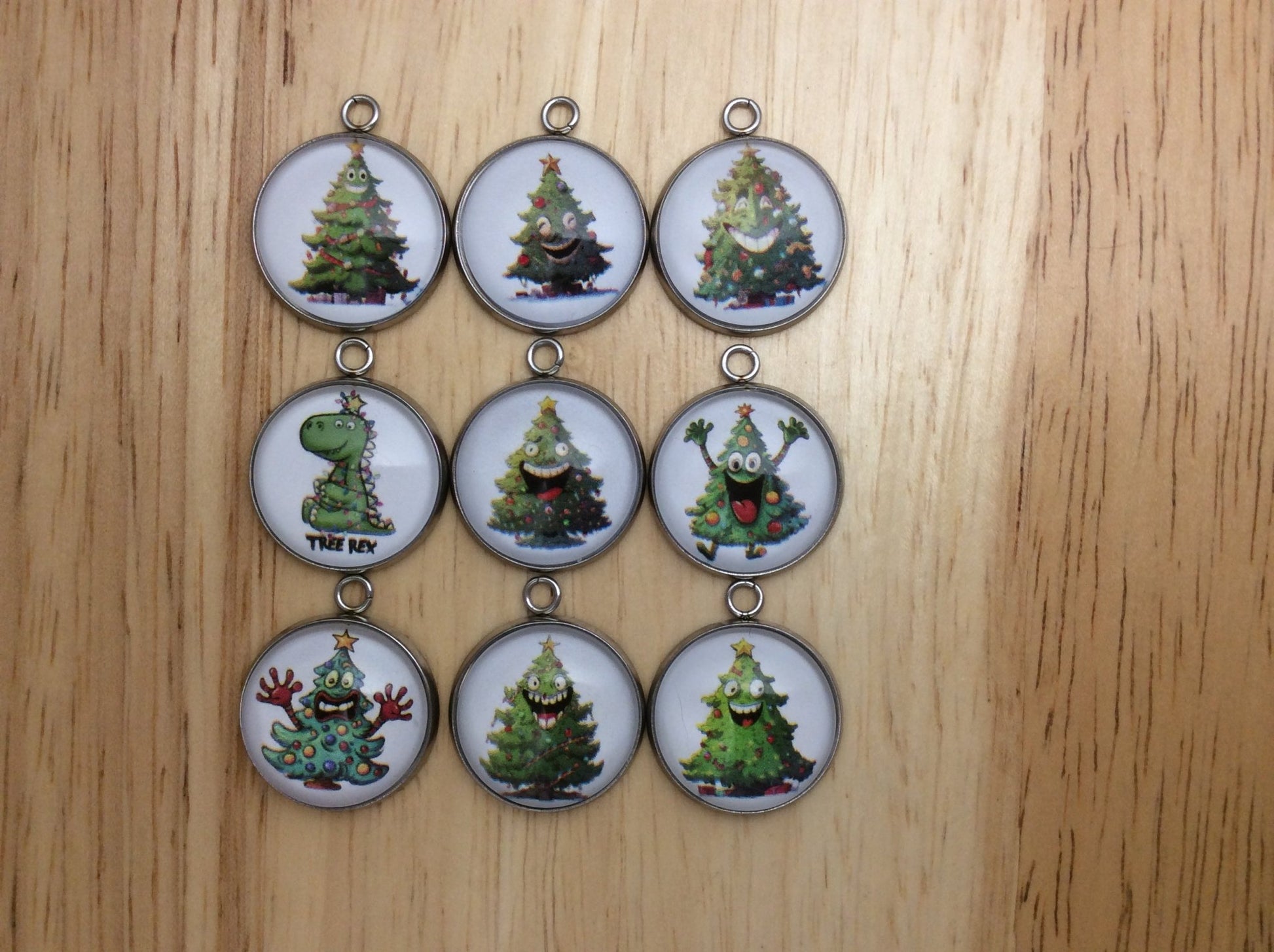 Cute Christmas Tree Photo Glass Cabochon Charms - ILikeWorms