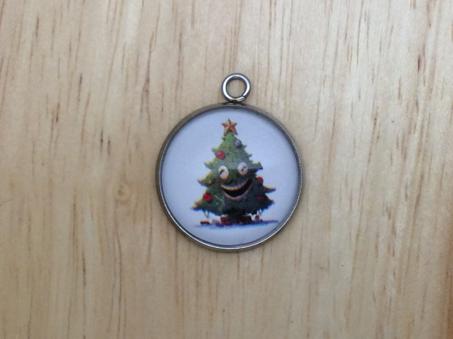 Cute Christmas Tree Photo Glass Cabochon Charms - ILikeWorms