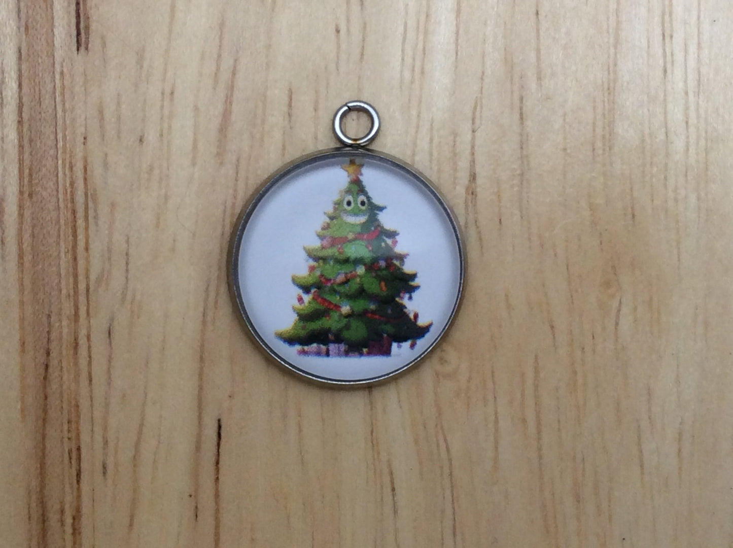 Cute Christmas Tree Photo Glass Cabochon Charms - ILikeWorms