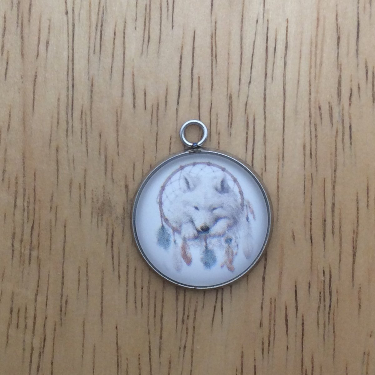  wolf dreamcatcher glass cabochon charm