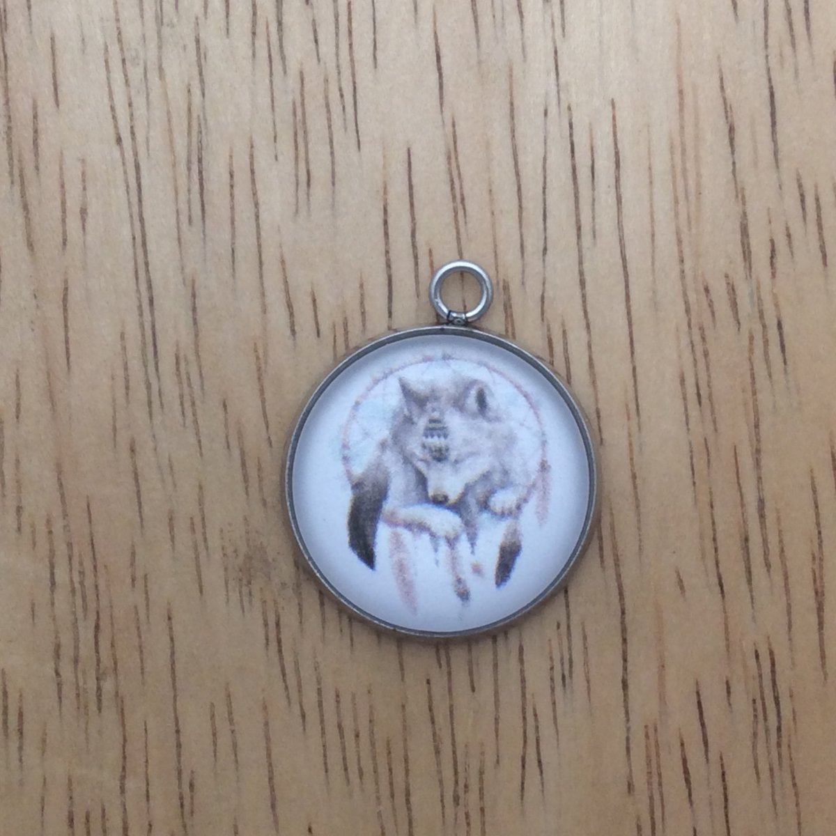  wolf dreamcatcher glass cabochon charm