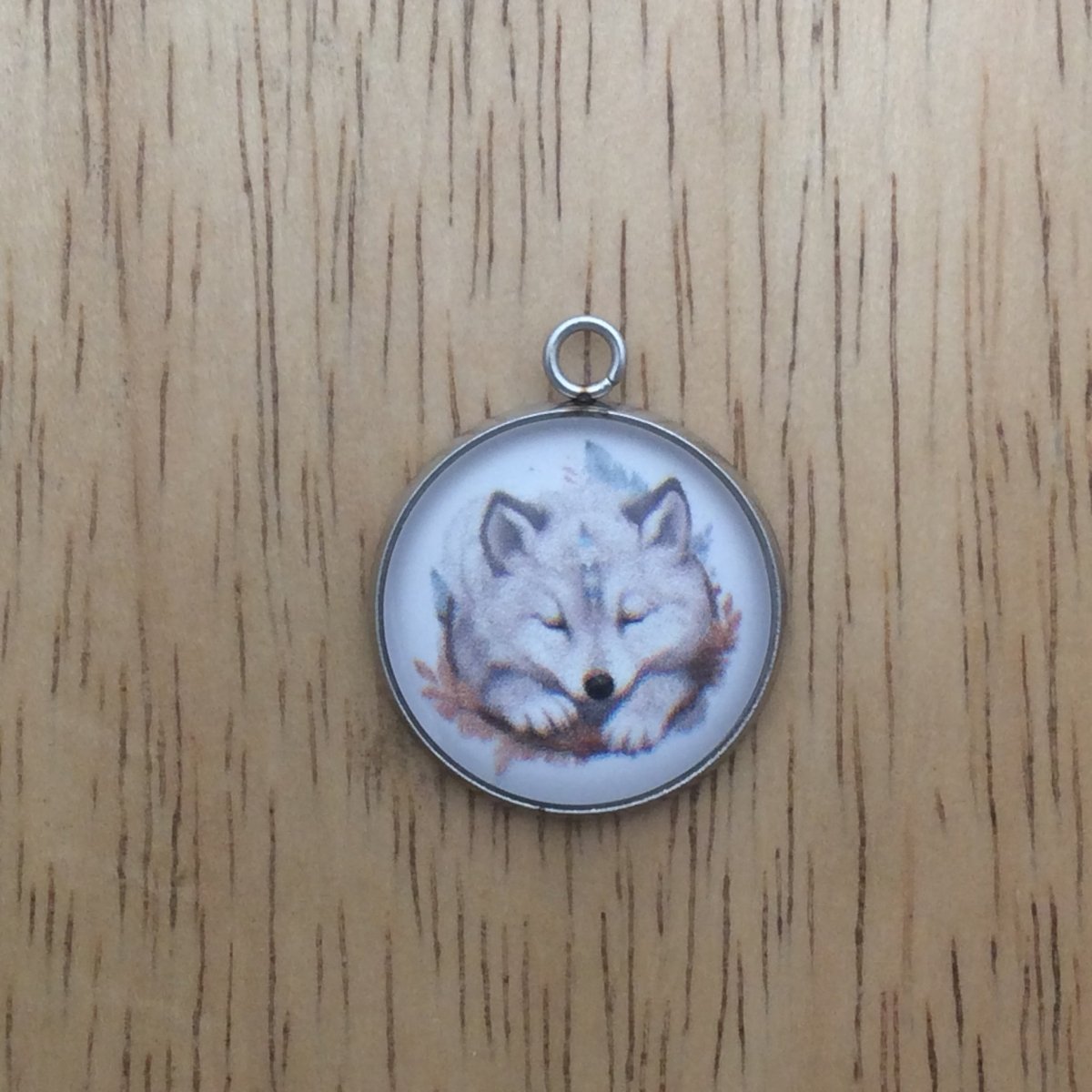  wolf dreamcatcher glass cabochon charm