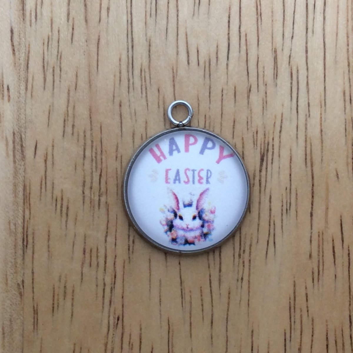 9 Easter Bunny glass cabochon charm