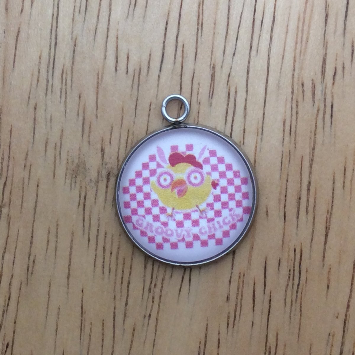 Easter saying themed glass cabochon charm