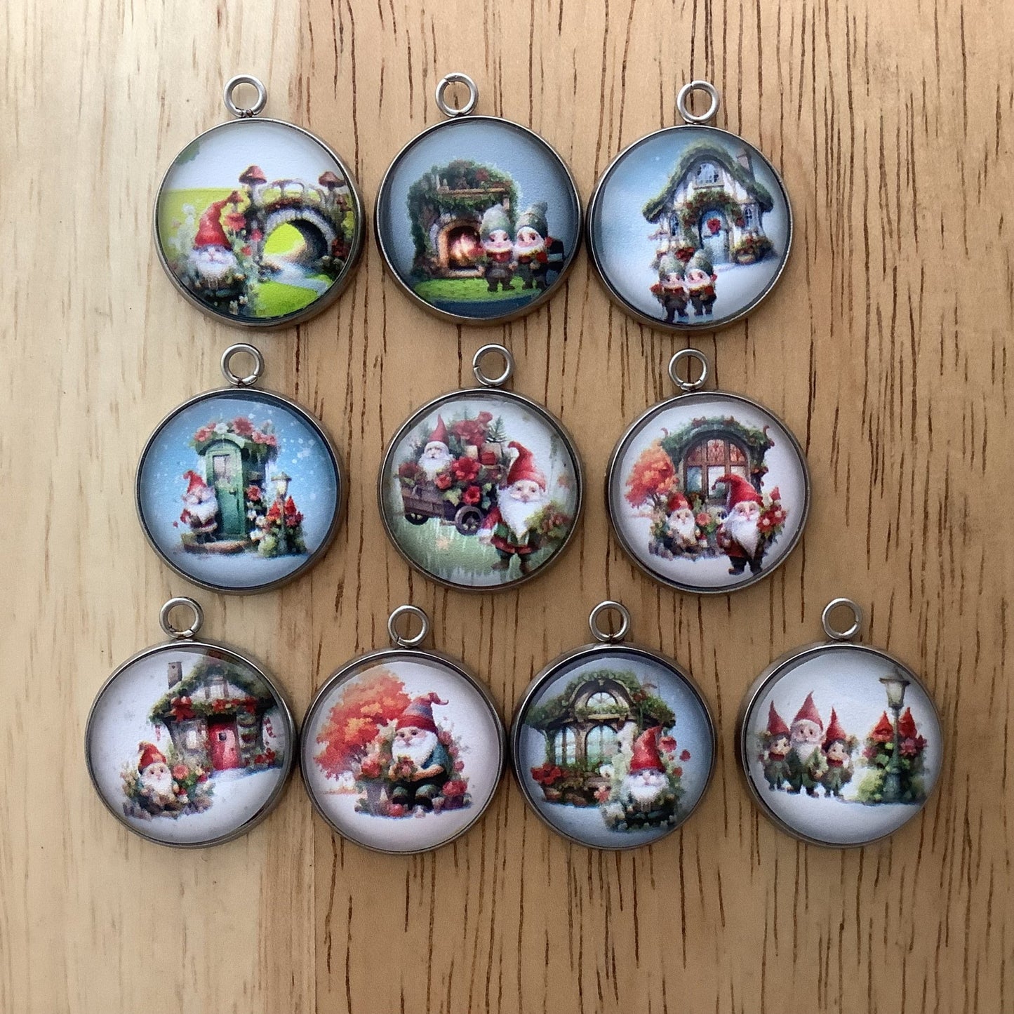 Elves Christmas Glass Cabochon Charms - ILikeWorms