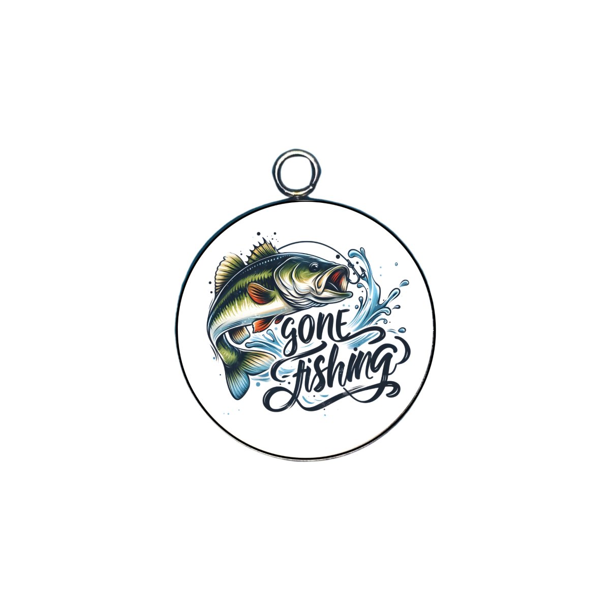  sport fishing glass cabochon charm