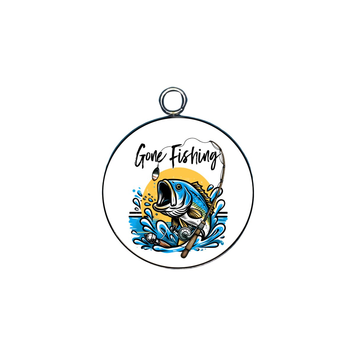  sport fishing glass cabochon charm