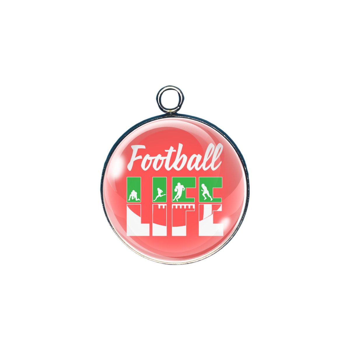 football glass cabochon charm