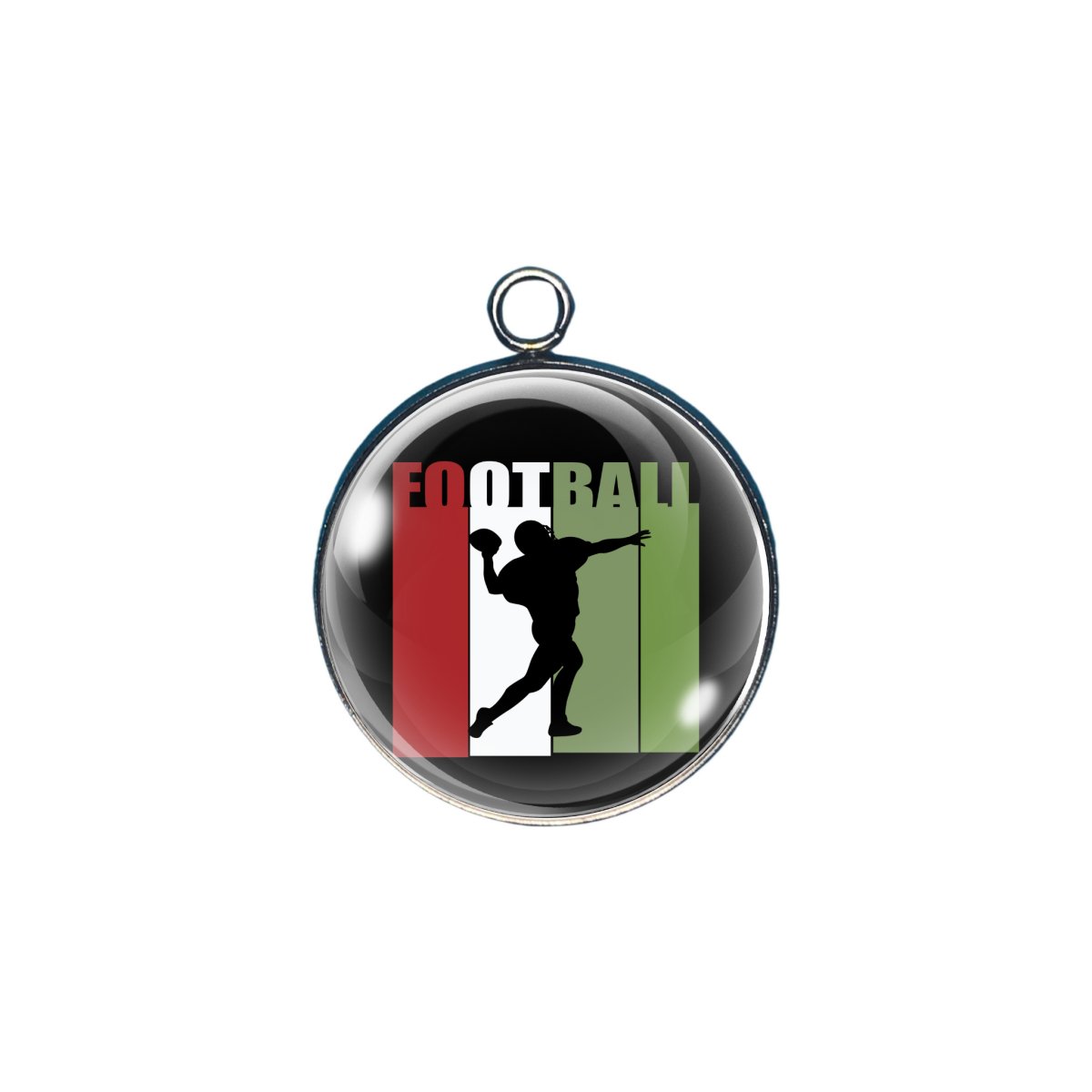 football glass cabochon charm