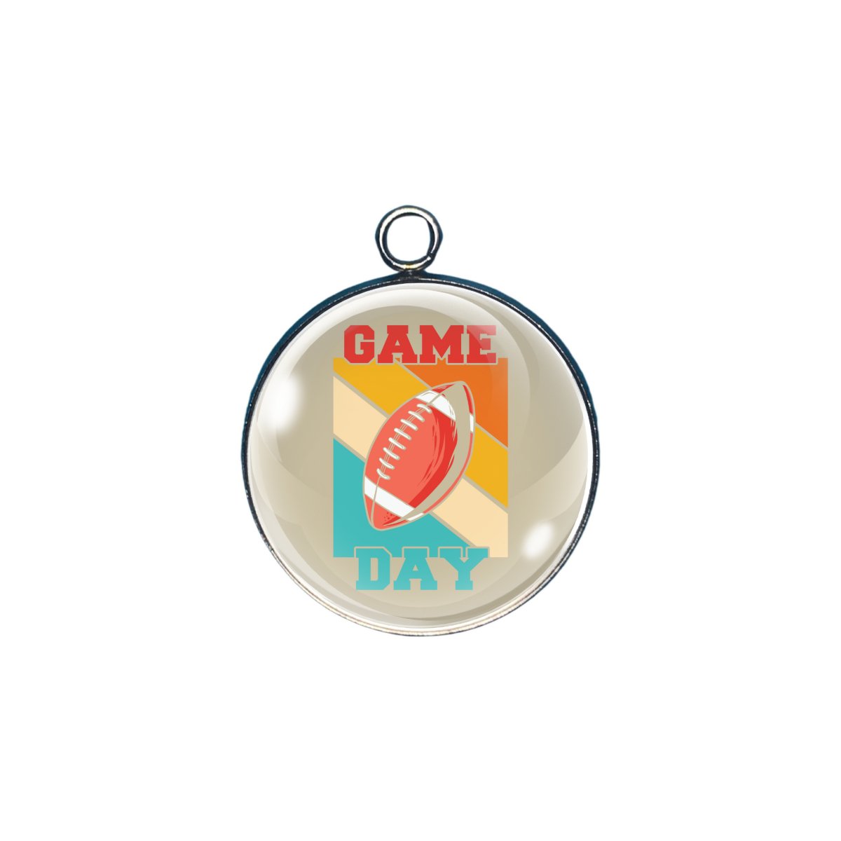 football glass cabochon charm